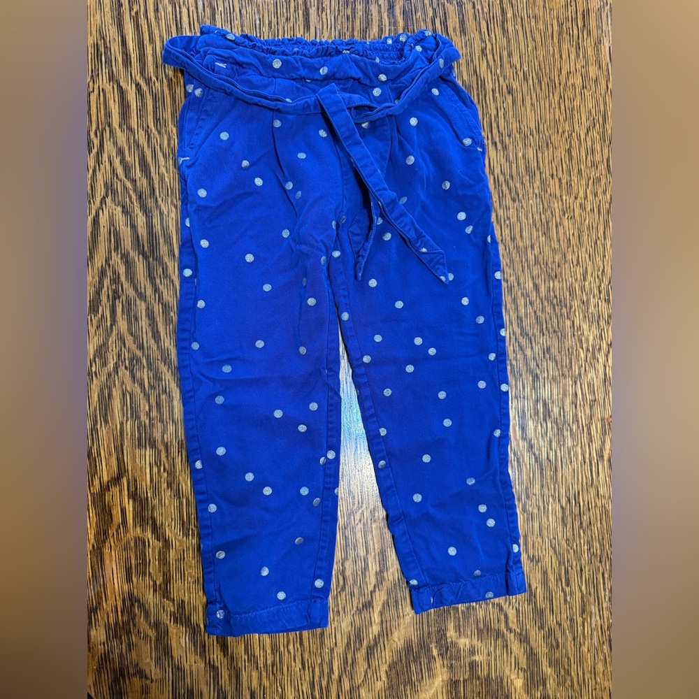 Mini Boden Blue Polka Dot Kids Pants 4Y